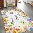 thumbnail image 2 of Area Rugs for Living Room Bedroom, Spring Wildflowers 4'x6' Rug Washable Carpet Runner Indoor Outdoor, Watercolor Tulip Floral Leaf Plant Yellow Non Slip Accent Floor Mats Rug for Kitchen, Office, 2 of 8