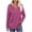 Watermelon Red, variant on Womens Long Sleeve Henley Shirts Curved Hem Casual Striped Tunic Tops with Pocket Fall Winter Trendy Clothes, XXL Watermelon Red