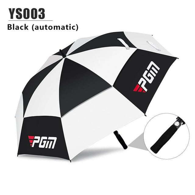 Golf Umbrella Sun Protection And Rain Double Layer Wear Resistant Fiberglass Material Spring And Summer Automatic Manual Automatic Black