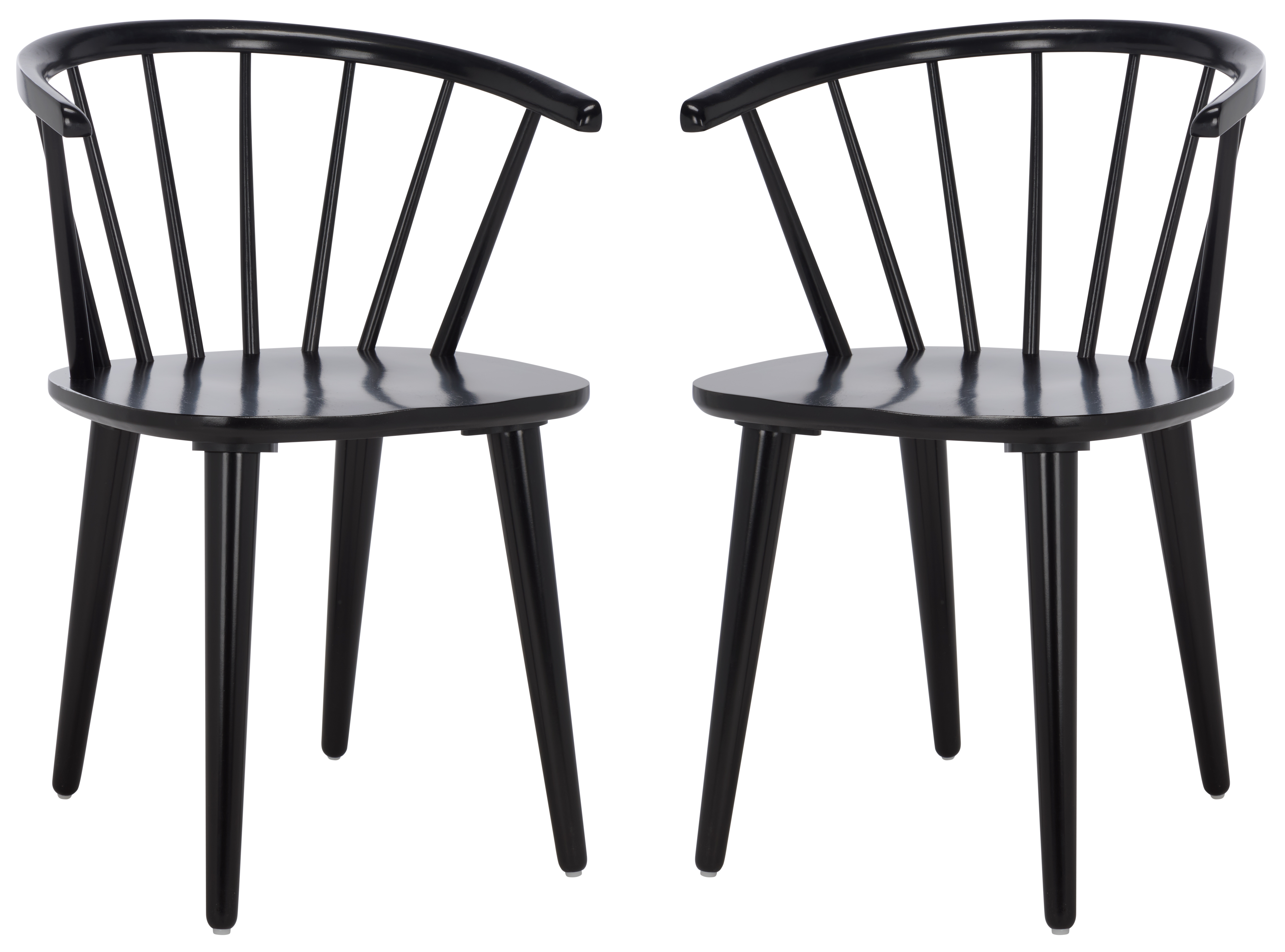 Safavieh Mandalyn Mid-Century Wood Dining Side Chairs, Black (Set of 2)