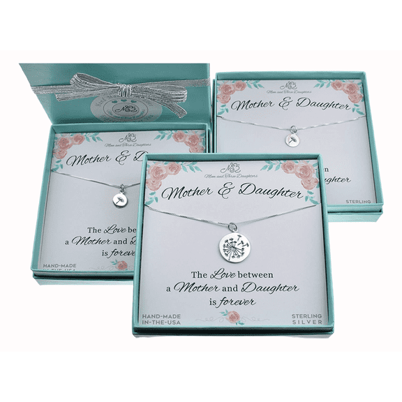 Mother Daughter Necklace Set. Mother Daughter Jewelry. Mother Daughter Dandelion. Mothers Day Gift. New Mother Gift. Adoptive Mother.