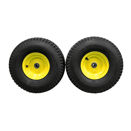 Antego Tire and Wheel 15x6.00-6 Tires & Wheels 4 Ply for Lawn & Garden Mower Turf Tires .75" Bearing (SET OF 2)