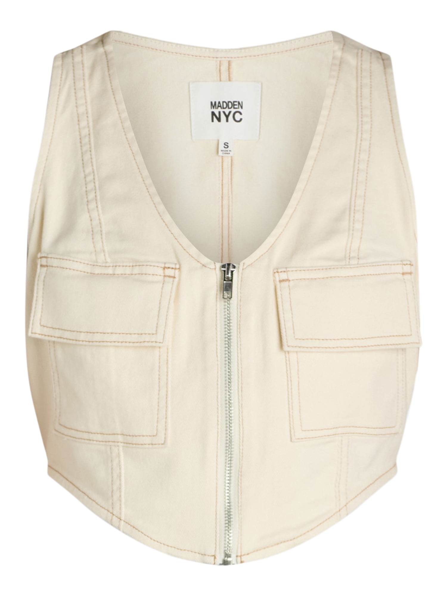 Madden NYC Women's Juniors Denim Vest