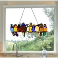 thumbnail image 3 of River of Goods Birds on A Wire 9.5 Inch High Stained Glass Suncatcher Window Panel, Multicolor, 3 of 7