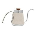 thumbnail image 4 of Pour over Drip Pot Gooseneck Coffee Kettle PU Leather Cover 600ml Coffee Tea Pot beige, 4 of 9