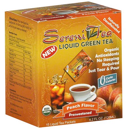 Serenitea Organic Peach Flavor Green Tea  4.2 oz (Pack of 12)