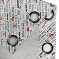 thumbnail image 4 of Ambesonne I Love You Grommet Curtain, Romance Words Hearts, 50" x 96", Red White Black, 4 of 6