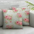 thumbnail image 3 of HENGT  Rose Throw Pillow Cover Elegance with Shabby Chic Rose Flowers in Vintage Style Fabric for Couch Bed Sofa Car Waist Cushion Cover Pillow Case, 3 of 5