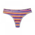 thumbnail image 2 of Xmarks Cotton Thongs for Women's Sexy Colorful Rib Thong Underwear Breathable Low Rise Hipster Panties, 2 of 5