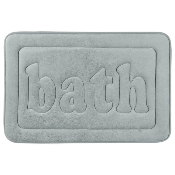 Unique Bargains Memory Foam Absorbent Quick Dry Bathroom Rugs Non Skid Bottom Bath Mat Light Grey 16"x24"