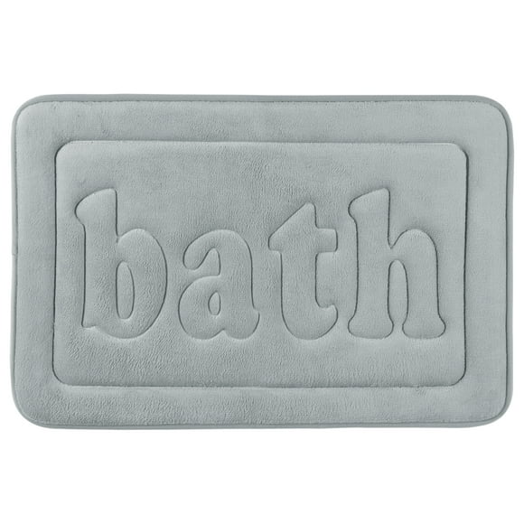 Alfombrillas de baño de espuma de memoria REGALWOVEN, con fondo antideslizante, suave, absorbente de agua, de secado rápido, alfombra de baño color gris claro 16" x 24"