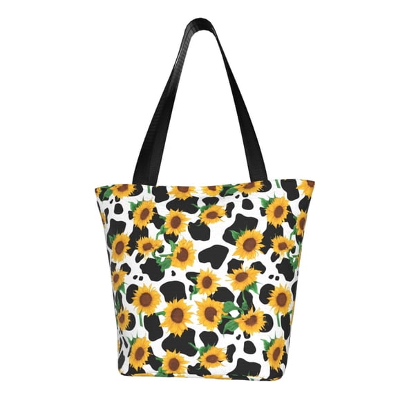 Easygdp Cute Cow Print Sunflower C Shoulder Bags for Women,Crossbody Bags Shoulder Purse Handbag for Women