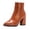 Brown, variant on KENZONS Women's Chunky High Heel Pointed Toe Ankle Boots, Fall Winter Warm Boots With Side Zipper (Black,9)