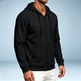 thumbnail image 5 of Qwertyu Zip Up Hoodie Men Long Sleeve Fleece Hooded Cardigan with Pocket Lightweight Loose Fit Athletic Jackets Black S, 5 of 6