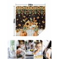thumbnail image 4 of Orange Pumpkins Fall Cloth Napkins Set of 8 Reusable Dinner Napkins, Sunflower Thanksgiving Botanical Wooden Cocktail Napkin Washable Table Napkins for Wedding/Holiday Party/Baby Shower 20"x20", 4 of 7