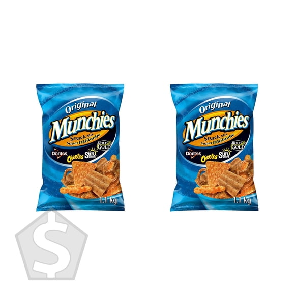 Munchies Original Chips, Pretzels Snack Mix, 1.1 kg (Pack of 2), 2.2 kg Total