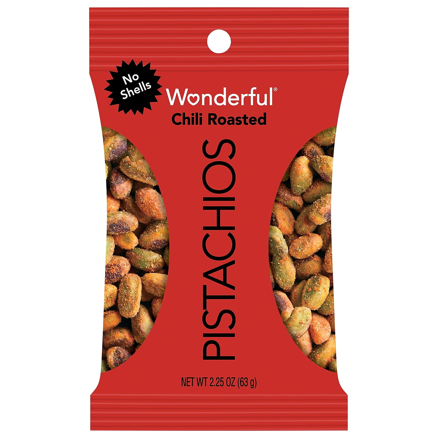 Wonderful Pistachios No Shell Chili Roasted Pistachios, 2.25 oz - Case of 24