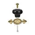 thumbnail image 5 of Ceramic Drawer Knobs, 4Pcs Vintage Handles Pulls 32mm/1.26" Dia. Knob, W Base and Screws, Black, 5 of 6