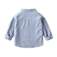 thumbnail image 4 of EnJoCho Boys Girls Collar Shirts Kids Cotton Button Down School Unifor𝗆 T-Shirt Teen Long Sleeve Soft Plain Summer Blouse Boys Linen Blend Casual Shirt, 4 of 6