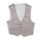 thumbnail image 4 of Chaleco de algodón Ticfox Un Solo Pecho Color Sólido Formal Delgado Hombres Gris M, 4 of 12