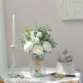 thumbnail image 4 of Faux Flowers with Vase, Artificial Silk Roses in Vase, Fake Plant Eucalyptus Flower Arrangement for Home Office Decorations, 4 of 4