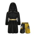 thumbnail image 2 of Fldy Tenues de Boxe pour Garçons, Ensemble Robe à Capuche en Satin Métallique et Shorts, Robe de Fête Déguisement B4 12, 2 of 5