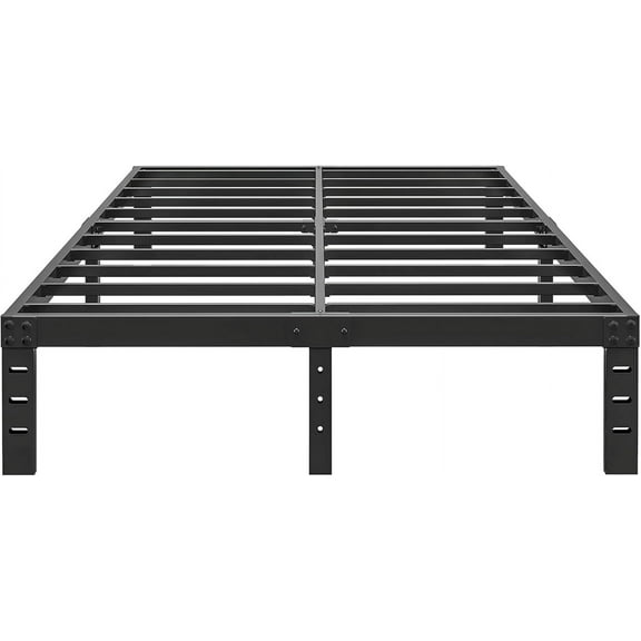 10 Inch Full Size Bed Frame - No Box Spring Needed Heavy Duty Metal Platform Mattress Foundation with Steel Slats, Non-Slip Noise Free Easy Assembly Black Bedframes