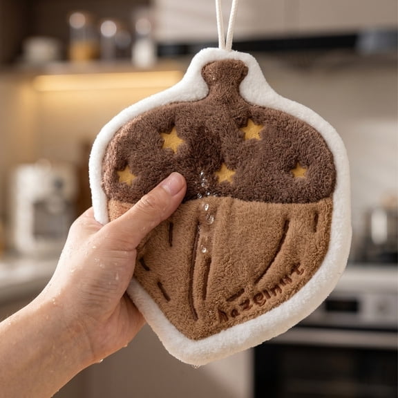 Hand Towel, Fleece Hand Towels with Hanging Loops, Fall Themed Hanging Kitchen Towels — Soft and Super Absorbent, Oven Towels Hanging,for Bath Kitchen Living