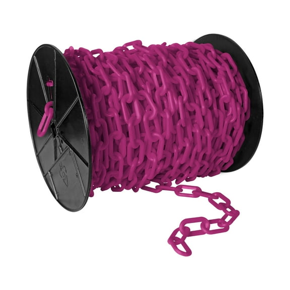 2 Inch x 125 Feet Magenta Plastic Safety Chain Reel