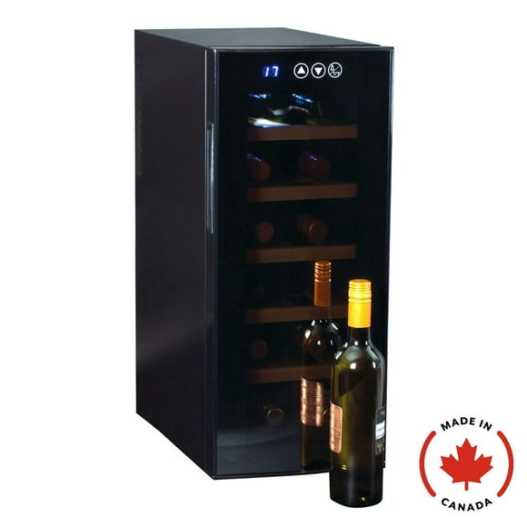 Refroidisseur à vin thermoélectrique de luxe Koolatron pour 12 bouteilles avec commandes de température numériques