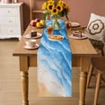 thumbnail image 2 of Blue Beach Coastal Table Runner 70 Inches, Summer Nautical Seaside Ocean Ombre Bed Runner Dresser Scarves Tabletop for Indoor Outdoor Parties/Ceremony/Banquet, 13" x 70", 2 of 9