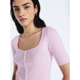 thumbnail image 4 of Scoop Women's Square Neckline Cardigan Sweater with Short Sleeves, Lightweight, Sizes XS-XXL, 4 of 5