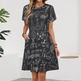thumbnail image 2 of Chemistry And Science Elements Doodle Icons Dress Fashion Beach Short Sleeve Dresses Female Party Printed Sundress, 2 of 7