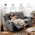 thumbnail image 2 of SOFÁ RECLINABLE MOON 3 PLAZAS GRIS OXFORD, 2 of 6