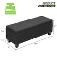 thumbnail image 2 of OSM 42 Inch Long Storage Ottoman Bench, Linen Foot Stool Upholstered Foam Padded Rectangular Fabric Tufted Bench Footrest for Living Room Bedroom Entryway with 660 Lbs Capacity, Black, 2 of 9