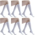 thumbnail image 3 of Yacht & Smith 6 Pairs of Cotton Womens Knee High Socks, Flat Knit, Solid Colors, White, 3 of 6