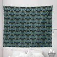 thumbnail image 1 of Aztec Tapestry, Striped Floral Geometric Vivid Motifs in Tones Pattern, Fabric Wall Hanging Decor for Bedroom Living Room Dorm, 5 Sizes, Pale Green Sky Blue, by Ambesonne, 1 of 1