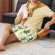 thumbnail image 5 of Balery Seahorse Pantalones cortos de pijama de punto de algodón para hombre con cinturilla y bolsillos-Medium, 5 of 6
