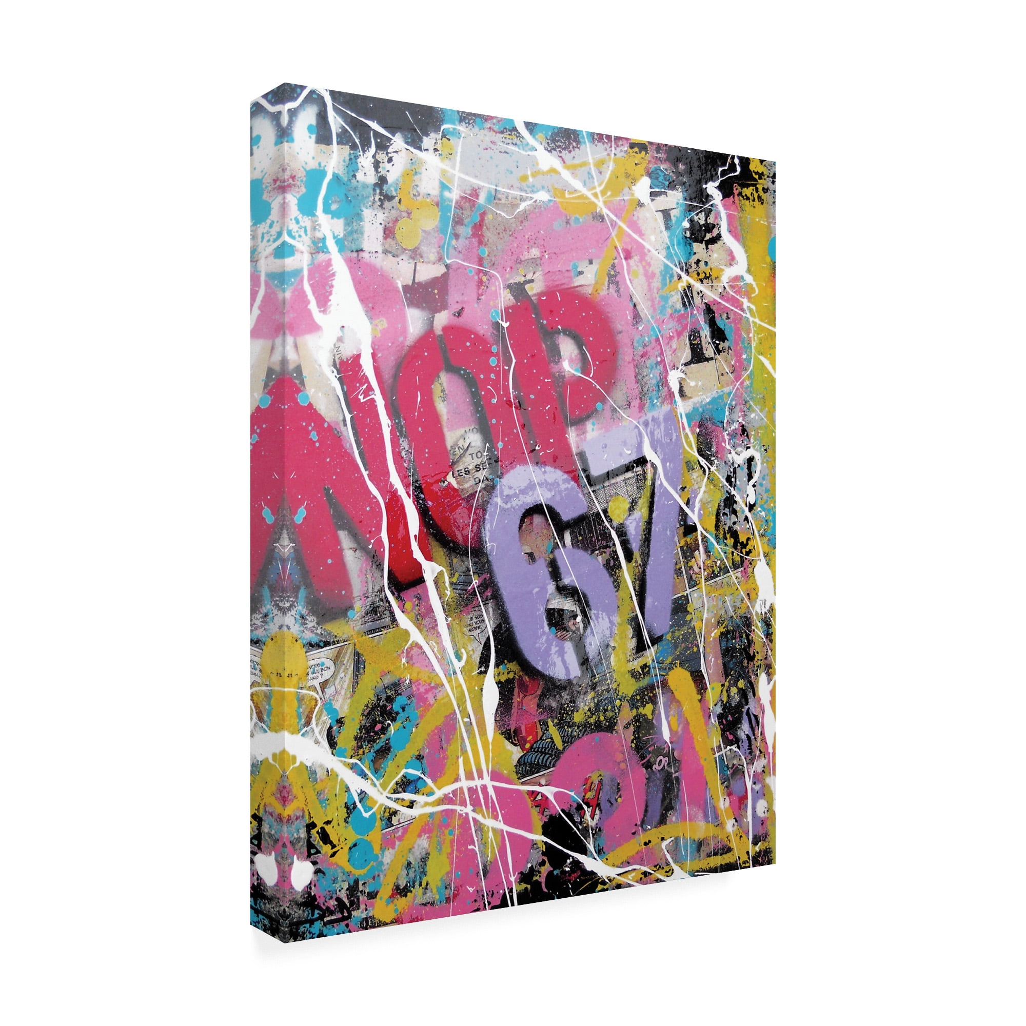 Trademark Fine Art 'Paint Splatter Graffiti' Canvas Art by David Drioton