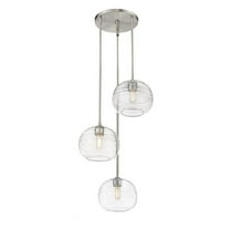 3 Light Pendant in Urban Style 20 inches Wide By 30 inches High-Brushed Nickel Finish Bailey Street Home 372-Bel-4185889