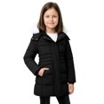 thumbnail image 3 of Wantdo Girl's Winter Coat Padded Winter Jacket Windproof Winter Parka Jacket with Hood Black 10/12, 3 of 9