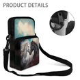 thumbnail image 5 of FUIALDOLG Crossbody Purse for Running, with Zipper Portable Cross-Body Bag Phone Case for Men Black And White Horses Crossbody Bag, 5 of 7