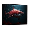 thumbnail image 2 of Designart "Red Spectre Of The Depths" Shark Floater Framed Wall Art Living Room, 2 of 5