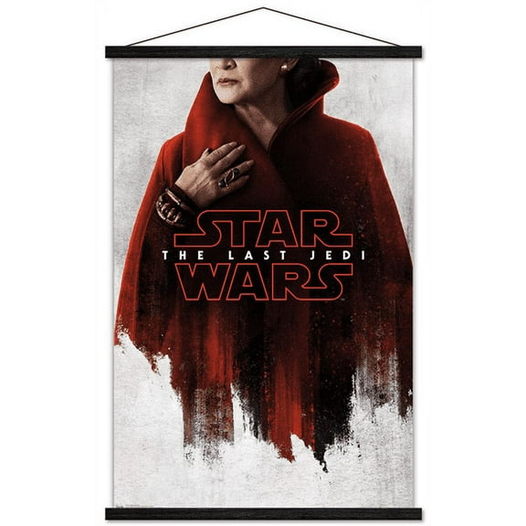 Star Wars: The Last Jedi - Red Leia Wall Poster with Wooden Magnetic Frame, 22.375" x 34"