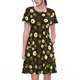 thumbnail image 1 of Disketp Honey Bees With Flowers para Vestido de Manga Corta para Mujeres, Vestidos de Verano para Mujeres, Casual y Holgado para la Playa, 1 of 6