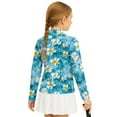 thumbnail image 5 of Psesaysky Toddler Girls Sweatshirts Plumeria Floral Print Stand-up Collar Quarter Zip Pullover Long Sleeve Shirts Tops Girl Fall Winter Clothes 8-9 Years, 5 of 6