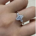 thumbnail image 3 of Cora Jewellery 2CT Marquise Moissanite 3 Stone Engagement Ring For Women, 14K Rose Gold, 3 of 5