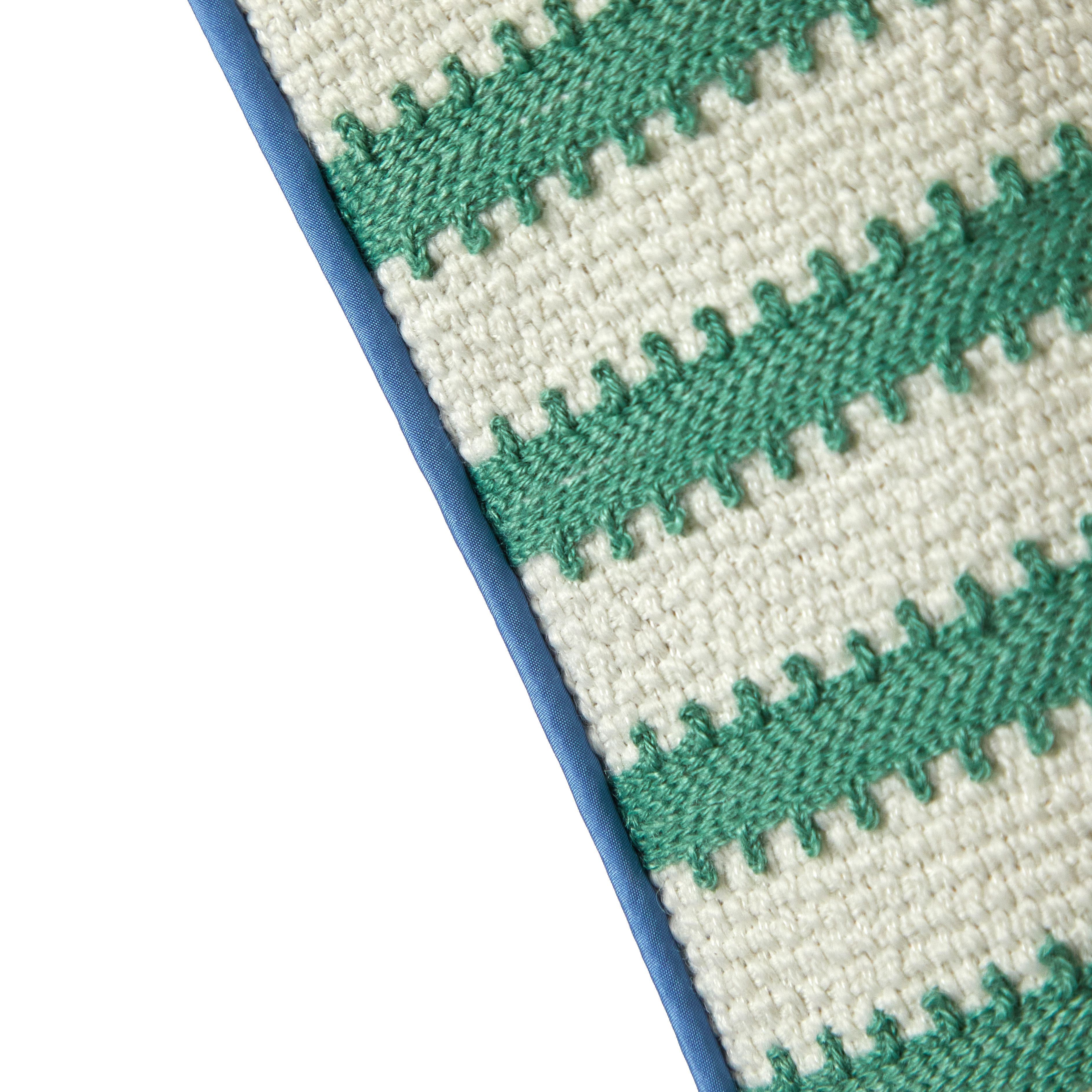 Mainstays by Becky G. & Alejandra Oblong Decorative Pillow, Green Cabana Stripe, 14" x 20"