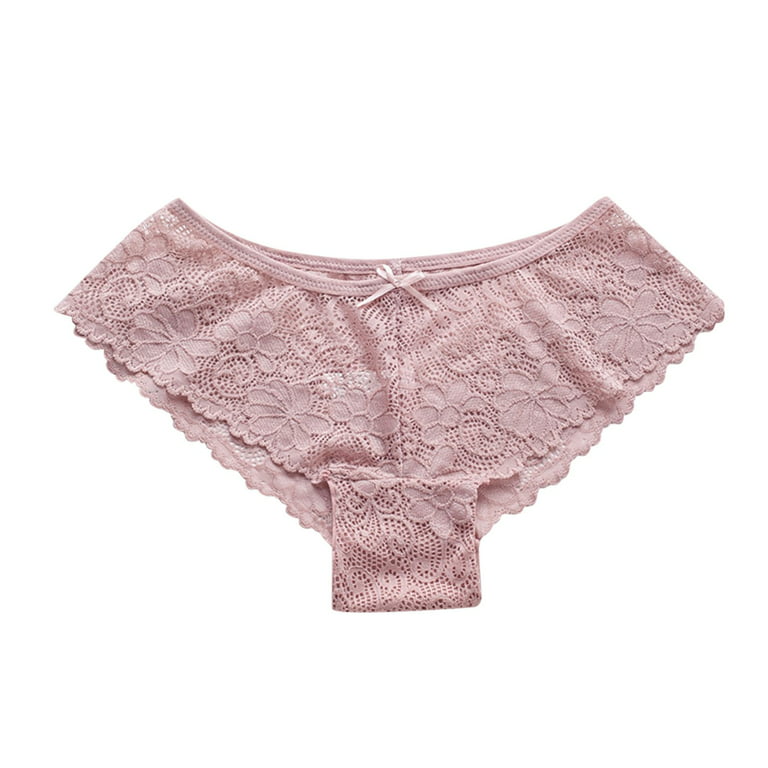 vbnergoie Women Thong Breathable Briefs Lace Hollow Cotton Panties