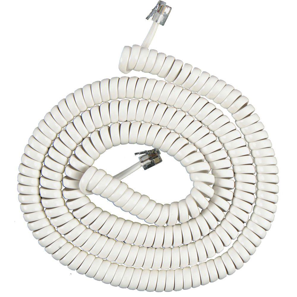 25 FT White Telephone Handset Cord, Standard